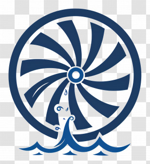 Water Wheel - Blue Water Wheel With Flowing Water Transparent PNG