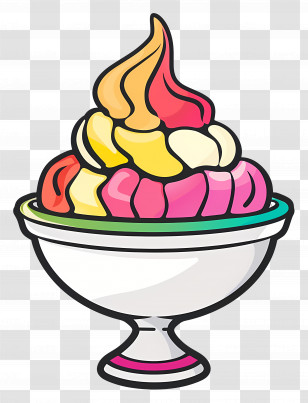 Colorful Ice Cream - Colorful Ice Cream Dessert Illustration Transparent PNG