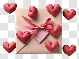 Envelope - Love Letter With Heart Decorations Illustration Transparent PNG