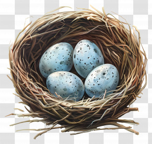 Bird Eggs - Speckled Bird Eggs In A Natural Twig Nest Transparent PNG