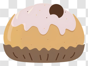 Pastry Brown Frosted Pink Frosting Chocolate Chip Transparent PNG