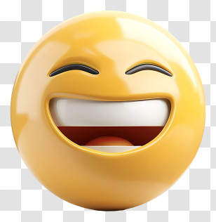 Laughing Emoji - Laughing Emoji With A Cheerful Expression Transparent PNG