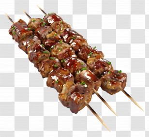 Meat Skewers - Grilled Meat Skewers With Toppings Transparent PNG