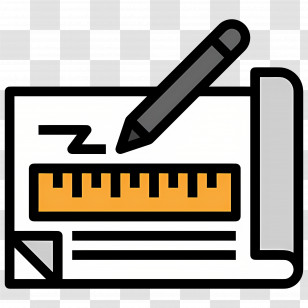 Construction Drawing - Paper And Pencil In Flat Cartoon Style Transparent PNG
