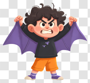 Halloween Little Boy - Boy With Bat Wings In Halloween Costume Transparent PNG