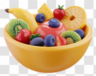 Breakfast Fruit Bowl - Colorful Bowl Of Fresh Fruits Transparent PNG