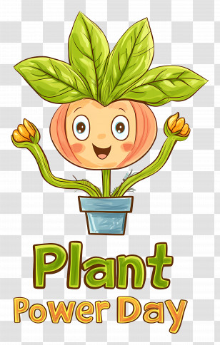 World Plant Power Day - Plant Character For Plant Power Day Transparent PNG