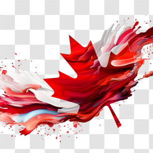 Maple Leaf
 - Canadian Flag With Artistic Paint Transparent PNG
