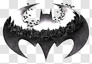 Batman Symbol - Batman Logo With Cityscape Transparent PNG