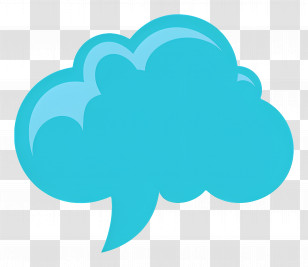 Cloud Thinking - Blue Speech Bubble Icon For Communication Design Transparent PNG