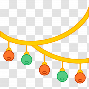Christmas Lights - Yellow And Green String Lights Transparent PNG