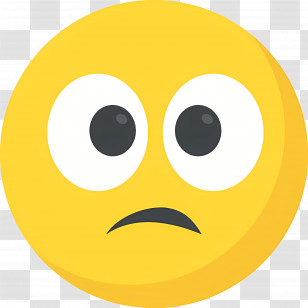 Shocked Emoji - Worried Face Yellow Emoji Transparent PNG