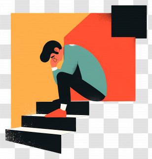 World Thinking Day - Person Sitting On Stairs Transparent PNG