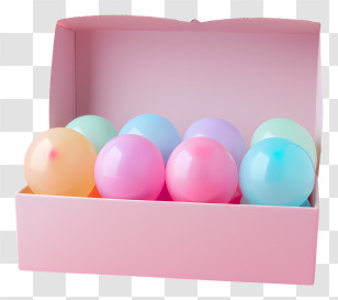 Balloons - Box Of Colorful Balloons For Celebrations Transparent PNG