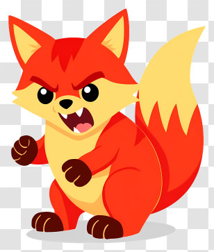Cartoon Fox - Angry Red Fox Cartoon Transparent PNG