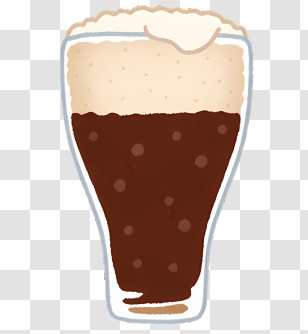 Beer - Glass Of Frothy Dark Beer Transparent PNG