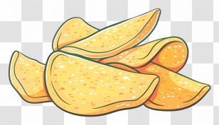 Potato Chips - Illustration Of Crispy Potato Chips Transparent PNG