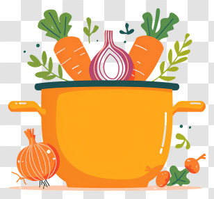 Pot With Carrot - Pot With Fresh Vegetables Transparent PNG