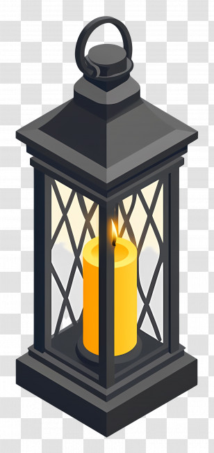 Isometric Lantern - Lantern With Candle Light Transparent PNG