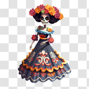 Dia De Los Muertos - La Catrina Illustration For Day Of The Dead Transparent PNG