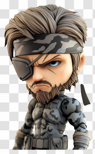Solid Snake - Chibi Soldier In Camouflage Transparent PNG