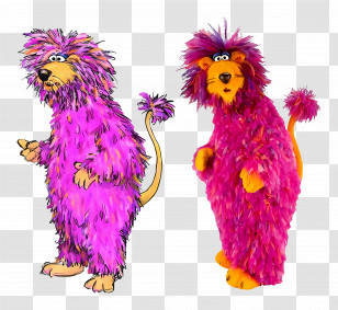 Galli Galli Sim Sim - Pink Furry Lion Character Transparent PNG