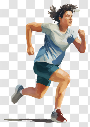 Running - Illustration Of Woman Jogging Transparent PNG