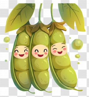 Pea Pods - Happy Peas In A Pod Transparent PNG