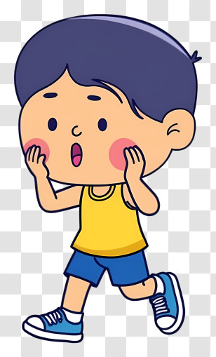Surprised Little Boy - Surprised Child In Yellow Tank Top Transparent PNG