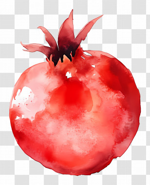 Pomegranate Watercolor - Watercolor Tomato Illustration Transparent PNG