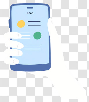 Hand Holding Phone Shopping - Hand Holding Mobile App Mockup Transparent PNG