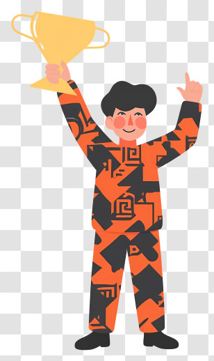 Winner Holding Trophy - Winner Holding A Trophy Transparent PNG