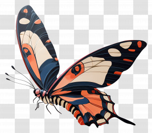 Flying Butterfly - Colorful Butterfly Illustration Transparent PNG