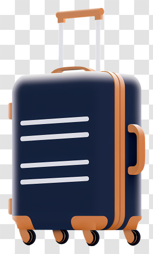 Suitcase - Blue Travel Suitcase With Handles Transparent PNG