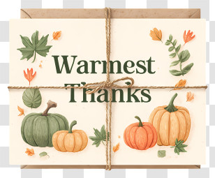 Warmest Thanks - Warmest Thanks Pumpkin Card Transparent PNG