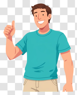 Man Feeling Happy - Thumbs Up Man Cartoon Transparent PNG