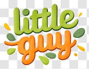 Little Guy - Little Guy Playful 3D Lettering Transparent PNG