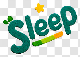 Sleep Logo - Cozy Textured 'Sleep' Word Transparent PNG