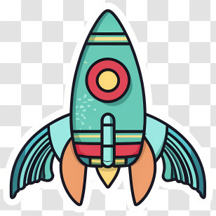 Cartoon Rocket - Colorful Cartoon Rocket Ship Transparent PNG