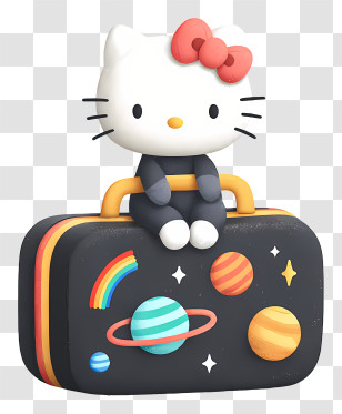Hello Kitty - Hello Kitty On Space Suitcase Transparent PNG