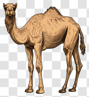 Camel - Illustrated Camel In Desert Style Transparent PNG