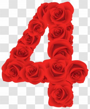 Rose Number Clip Art - Family - Red Decorative Transparent PNG