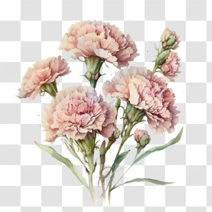 Watercolor Carnations
 - Soft Pink Carnation Flowers Illustration Transparent PNG