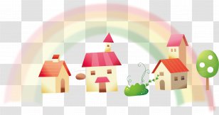 Cartoon Download - Magic - Rainbow Castle Transparent PNG