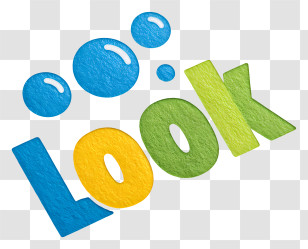 Look Logo - Blue Bubbly LOOK Logo Transparent PNG