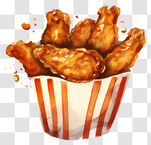 French Fries - Bucket Of Crispy Fried Chicken Drumsticks Transparent PNG