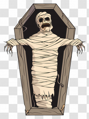 Scary Mummy - Scary Mummy In Coffin Transparent PNG