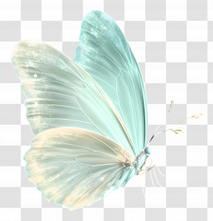 Sparking Butterfly - Blue Butterfly With Sparkling Wings Transparent PNG