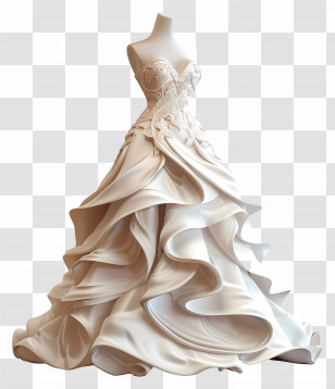 Chanel Wedding Dress - Elegant White Bridal Gown Transparent PNG