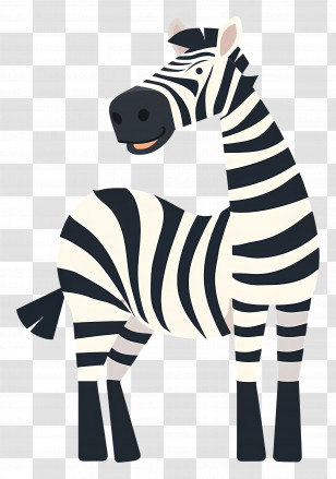 Cartoon Zebra - Cartoon Zebra With Stripes Transparent PNG